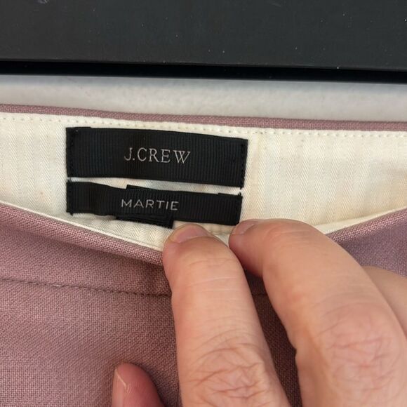 J. Crew cropped Dusty Pink Mauve Trousers work dressy women pants 6 wool blend - Picture 10 of 15